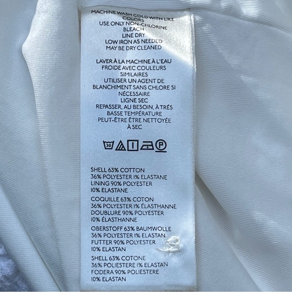 Anthropologie Women Collared Textured Midi Shirt Dress White SZ Small Short Slve - Picture 9 of 13